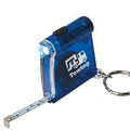 Blue Keychain Flashlight with Tape Measure